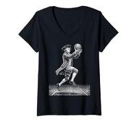 Donna John Adams Basket Maglietta con Collo a V
