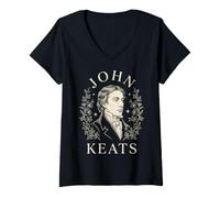 Donna John Keats Italia Maglietta con Collo a V