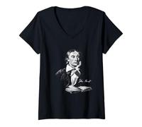 Donna John Keats Poeta Inglese Maglietta con Collo a V