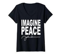 Donna John Lennon - Immagina la pace Maglietta con Collo a V