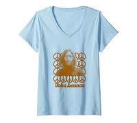 Donna John Lennon - Ritratto di Pace Maglietta con Collo a V