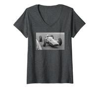 Donna John Surtees Ferrari 1965 Gran Premio di Silverstone Maglietta con Collo a V