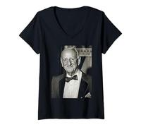 Donna Johnners Brian Johnston Cricket Commentatore di Dick Barnatt Maglietta con Collo a V
