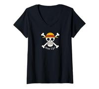 Donna Jolly Roger, alzati. Maglietta con Collo a V