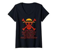 Donna Jolly Roger, Le nostre Vite... Cose Che contano. Maglietta con Collo a V
