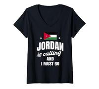 Donna Jordan sta chiamando e devo andare Funny Jordan Travel Wear Maglietta con Collo a V