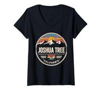 Donna Joshua Tree California Circle Design Maglietta con Collo a V