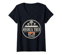 Donna Joshua Tree California Circle Design Maglietta con Collo a V