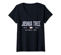 Donna Joshua Tree California Field/Parco Nazionale di Joshua Tree CA Maglietta con Collo a V