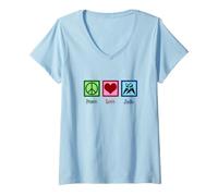 Donna Judo Amore Pace Maglietta con Collo a V