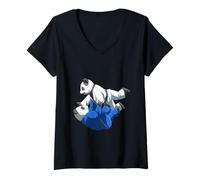 Donna Judo e Jiu Jitsu Panda Maglietta con Collo a V