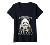 Donna Judo Panda Tutto Quello Che Voglio Fare è Un Simpatico Orso Judoka Maglietta con Collo a V