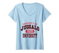 Donna Juggalo University BR25, colore: nero e rosso Maglietta con Collo a V