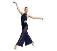 Donna Jumpsuit Pattinaggio Body Ginnastica Intera Tuta Blu Acrobazie | Tinta Unita,Ruvidato Frontalmente,Per Danza Classica,Spettacolo Teatrale,Ginnastica,Swing,Pratica Di,Abito Da Lirica