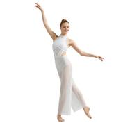Donna Jumpsuit Pattinaggio Body Ginnastica Intera Tuta Latino Blu | Senza Maniche E Senza Schiena,Dal Studio Al Palco,Ruvidato Frontalmente,Performance Di Danza Di Sala,Del Ventre,Festa