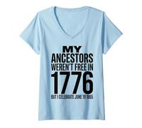 Donna Juneteenth 1865 Freedom Ancestors Celebration Maglietta con Collo a V