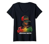 Donna Juneteenth 1865 Remembering My Ancestors Black Women Maglietta con Collo a V