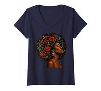 Donna Juneteenth Afro Woman Emancipation Day Art Maglietta con Collo a V