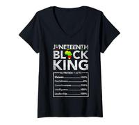 Donna Juneteenth Black King Melanin Dad Fathers Day Men Padre Fun Maglietta con Collo a V