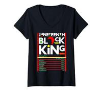 Donna Juneteenth Black King Melanin Dad Fathers Day Men Padre Fun Maglietta con Collo a V