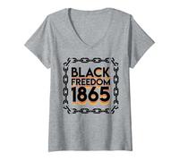 Donna Juneteenth Break Every Chain Freeish 1865 Uomini Donne Ragazzo Ragazza Maglietta con Collo a V