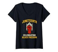 Donna Juneteenth Celebrando Black Freedom Cool Women's African Maglietta con Collo a V