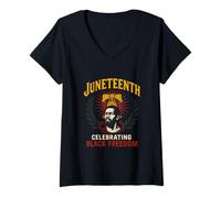 Donna Juneteenth Celebrando Black Freedom Cool Women's African Maglietta con Collo a V