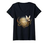 Donna Juneteenth Free Indeed Dove Broken Chain Maglietta con Collo a V