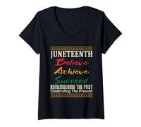 Donna Juneteenth Is My Independence Day credo di avere successo Maglietta con Collo a V