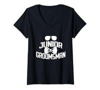 Donna Junior Groomsman - Wedding Party Gifts - Cool Sunglasses Maglietta con Collo a V