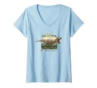 Donna Jurassic PARC Merch Come sopravvivere all'incontro con T-Rex Maglietta con Collo a V