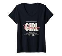 Donna Jurassic Park Clever Girl Front & Back Maglietta con Collo a V