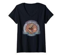 Donna Jurassic Park Raptor Squad Crest Maglietta con Collo a V