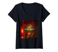 Donna Jurassic Survival Squad: Heroic Pets contro Dino Chaos Maglietta con Collo a V
