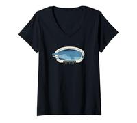 Donna Jurassic World Mosasaurus Specs Maglietta con Collo a V