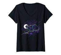 Donna Jurassic World Raptor By Moonlight Maglietta con Collo a V