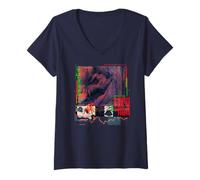 Donna Jurassic World Rebirth Distortus Rex Neon Hybrid Maglietta con Collo a V