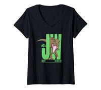 Donna Jurassic World T. Rex Breakthrough Maglietta con Collo a V