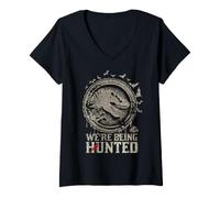 Donna Jurassic World We're Being Haunted Maglietta con Collo a V