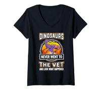 Donna Juravenator Dinosaurs Never Went To The Vet Veterinarian Maglietta con Collo a V
