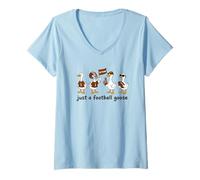 Donna Just a Football Goose, Game Day Party, portellone Posteriore con Il Gregge Maglietta con Collo a V