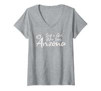 Donna Just a Girl Who Loves Arizona. Cute Women's Teen Girls Tween Maglietta con Collo a V