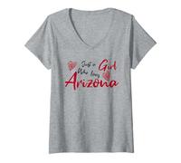Donna Just a Girl Who Loves Arizona. Cute Women's Teen Girls Tween Maglietta con Collo a V