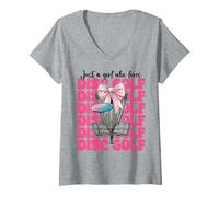 Donna Just A Girl Who Loves Disc Golf Mom Festa della mamma Discgolf Maglietta con Collo a V