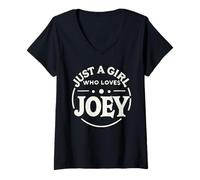 Donna Just A Girl Who Loves Joey T-Shirt Cute Joey Maglietta con Collo a V