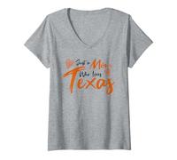 Donna Just a Mom Who Loves Texas State Pride Cute Texas Mom Maglietta con Collo a V