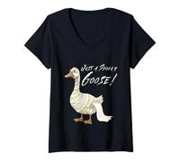 Donna Just a Spooky Goose | Funny Halloween Goose Costume Tee Maglietta con Collo a V