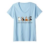 Donna Just A Spooky Goose Halloween Silly Goose Funny Halloween Maglietta con Collo a V
