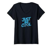 Donna Just be cool, detto grafico Maglietta con Collo a V