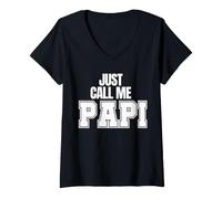 Donna Just Call Me Papi Regali per la Festa del papà Papa papà papà Ceo Maglietta con Collo a V